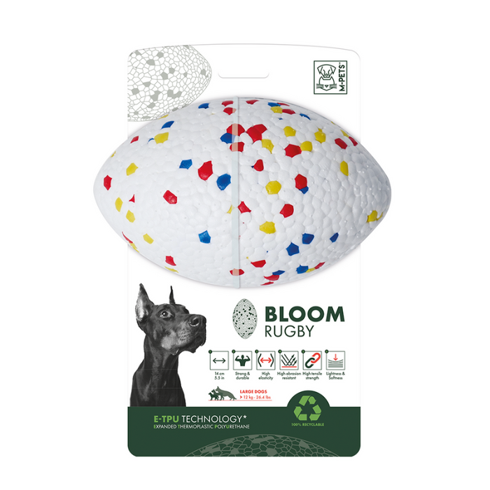 Juguete Para Perro M-Pets Pelota Rugby Rojo y Blanco