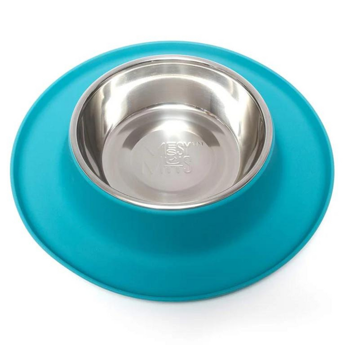 Plato Para Perro Messy Mutts Single Silicone Feeder With Stainless Bowl Medium