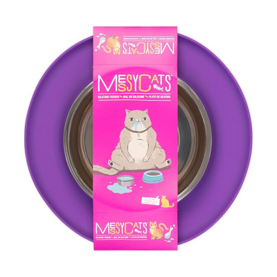 Plato Para Gato Messy Cats Single Silicone Feeder With Stainless
