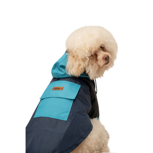 Chumpa Impermeable Para Perro Mosi By Cosi Azul y Turquesa