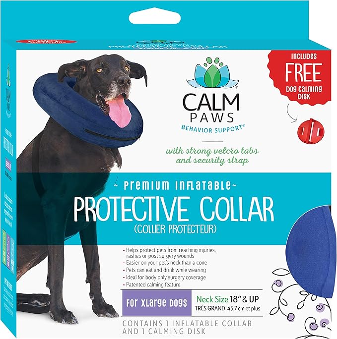 Collar Protector Para Perro Calm Paws Con Disco Calmante