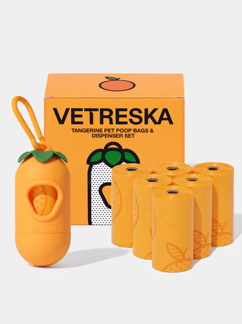 Set Para Desechos Vetreska Tangerine Pet Poop Bags