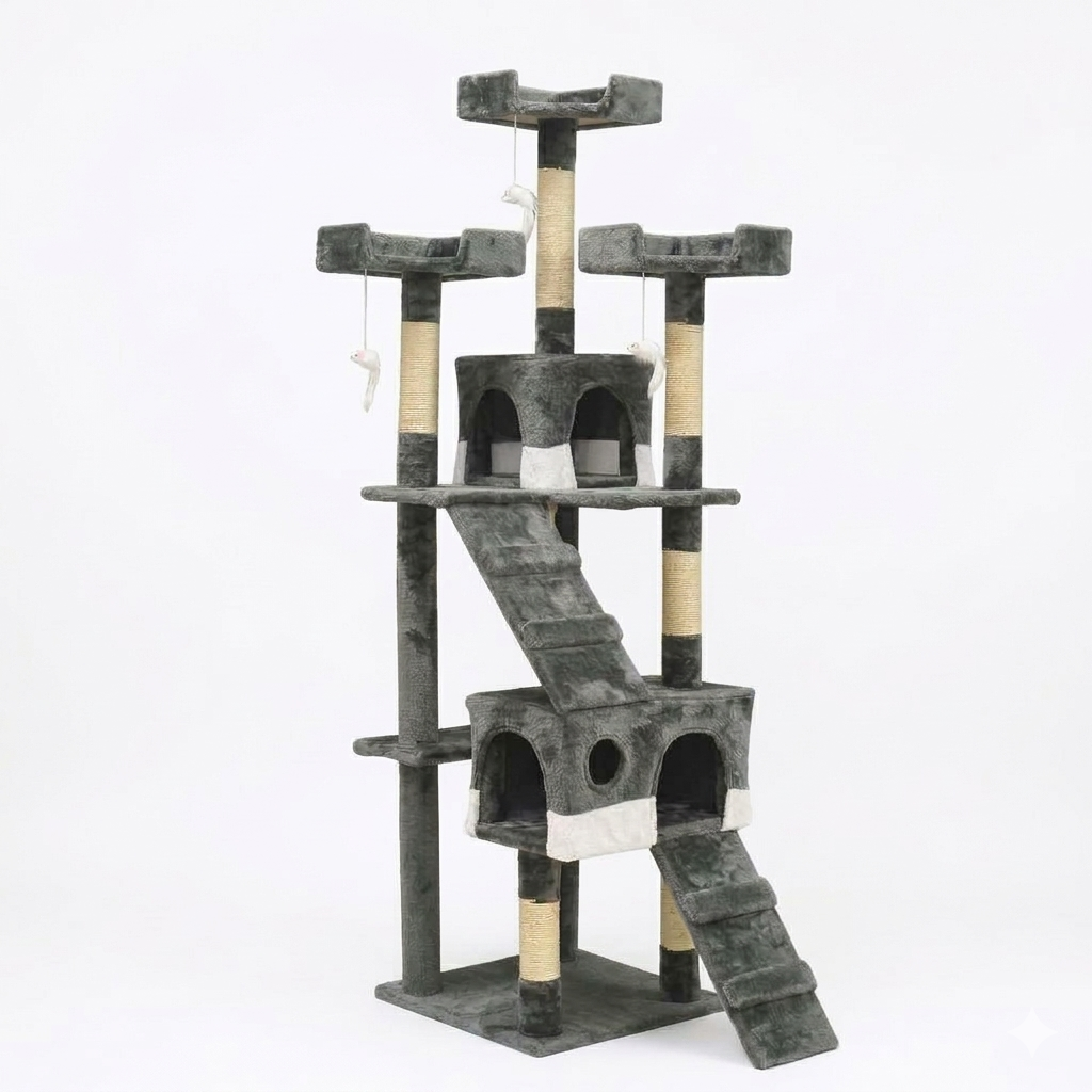 Torre para gatos Daxilai CT044 4 niveles gris