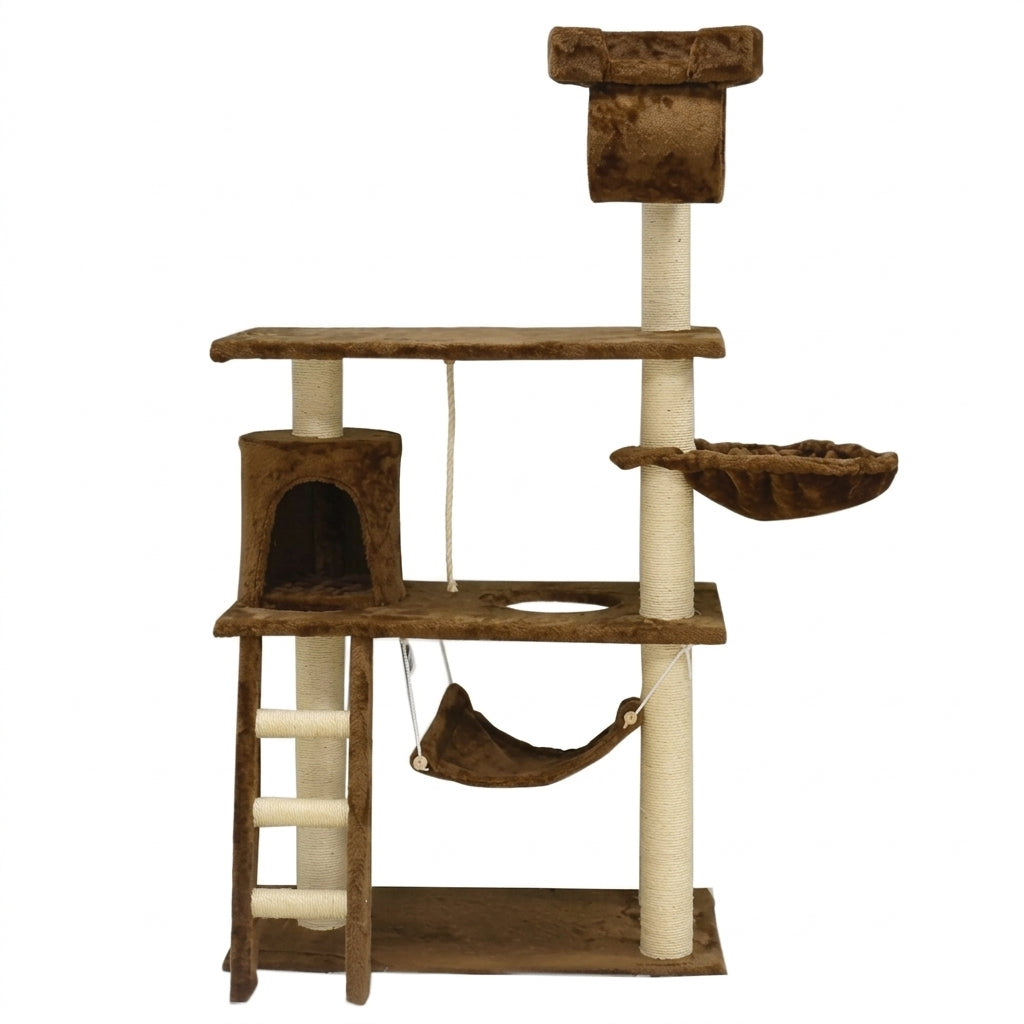 Torre para gatos Daxilai CT065 3 niveles café