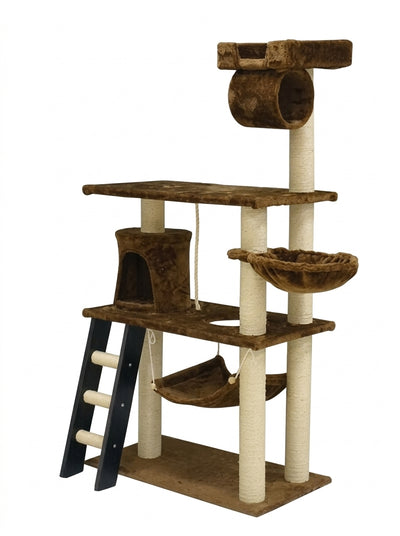 Torre para gatos Daxilai CT065 3 niveles café
