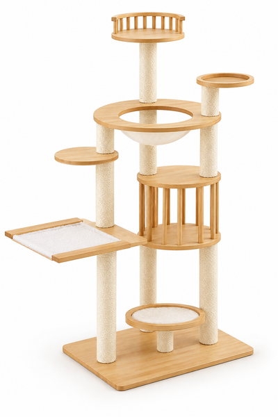 Torre para gatos Daxilai WCT065 4 niveles café