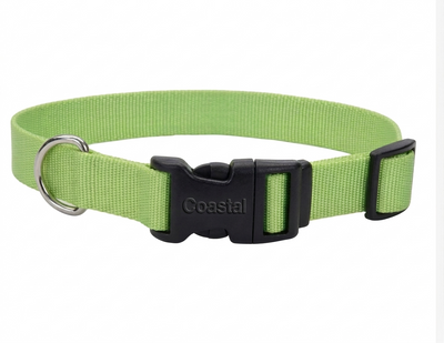 Collar para perro Coastal Nylon Adjustable Plastic Buckle verde limón