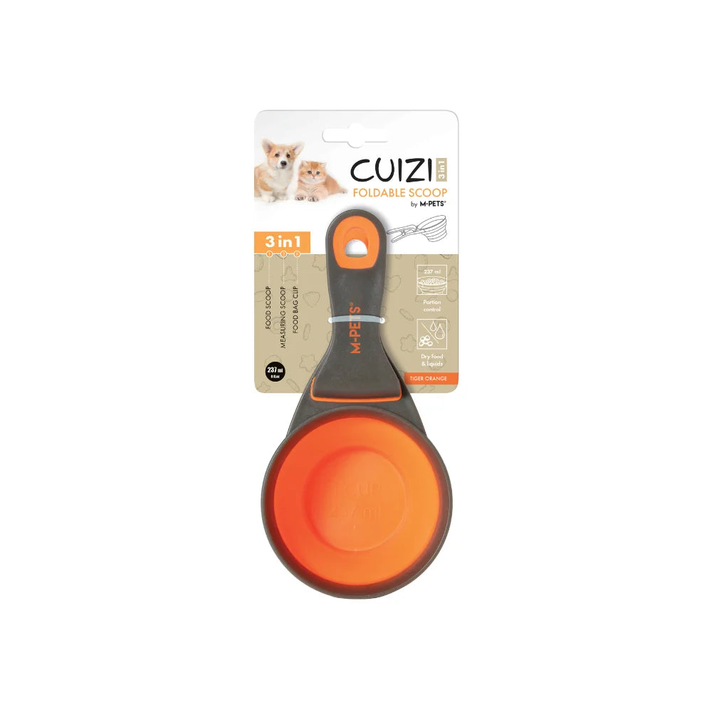 Cuchara portátil plegable para mascota M-Pets Cuizi Naranja