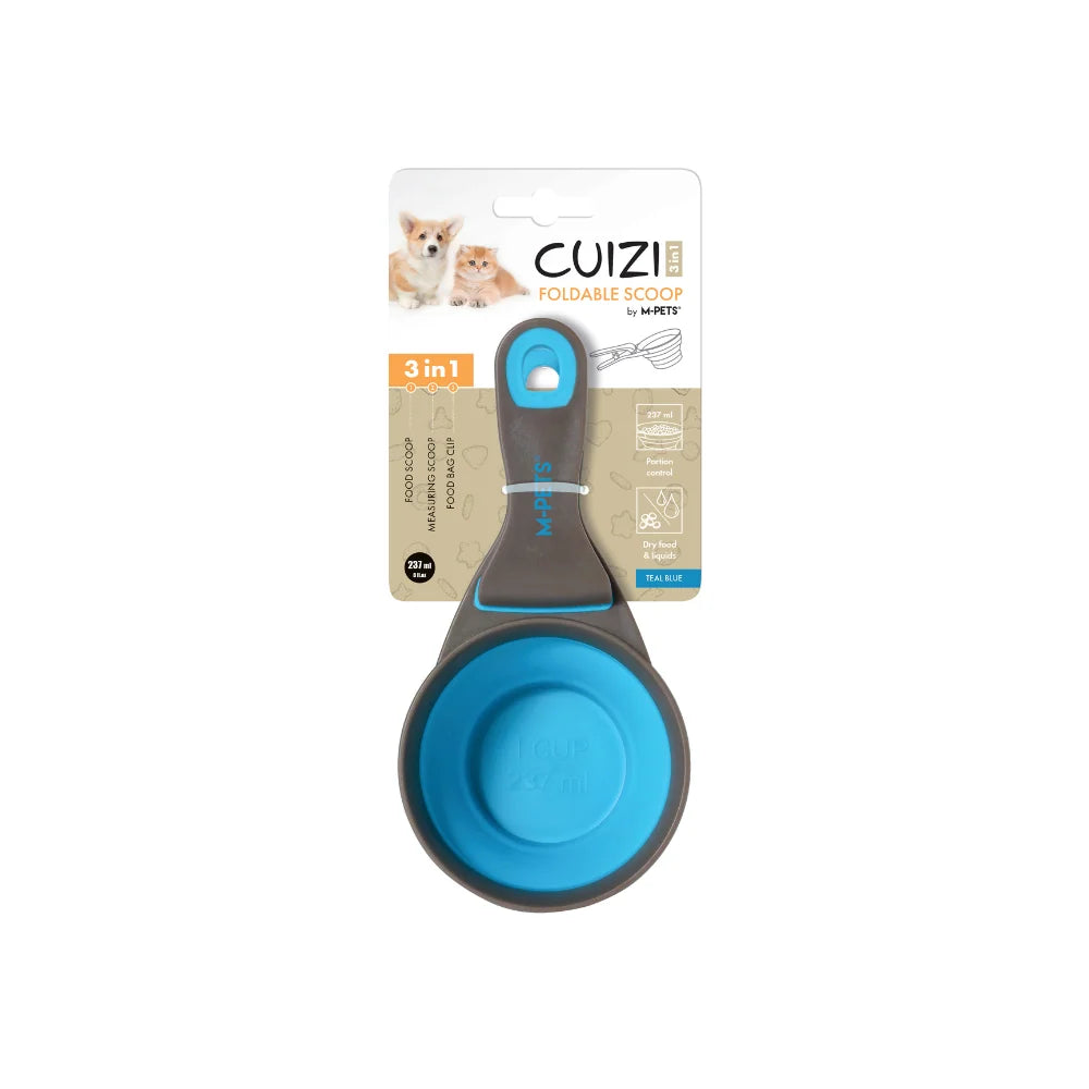 Cuchara portátil plegable para mascota M-Pets Cuizi azul