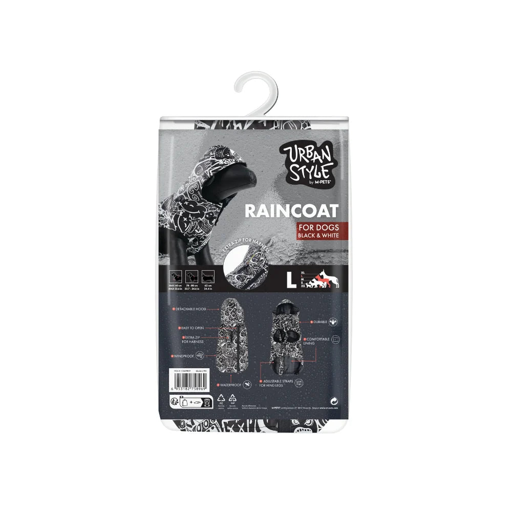 Capa para perro M-Pets Urban Style negro con blanco