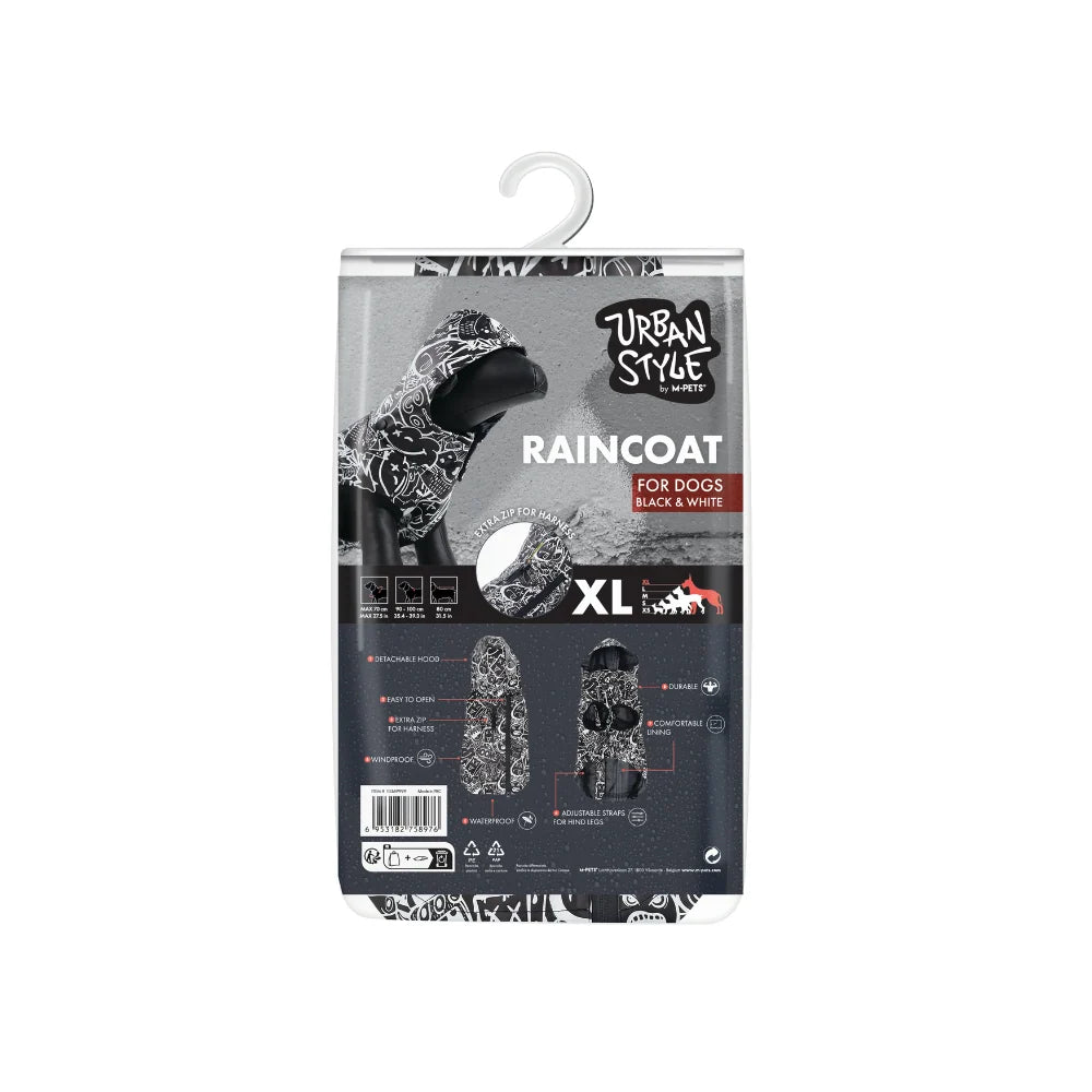 Capa para perro M-Pets Urban Style negro con blanco