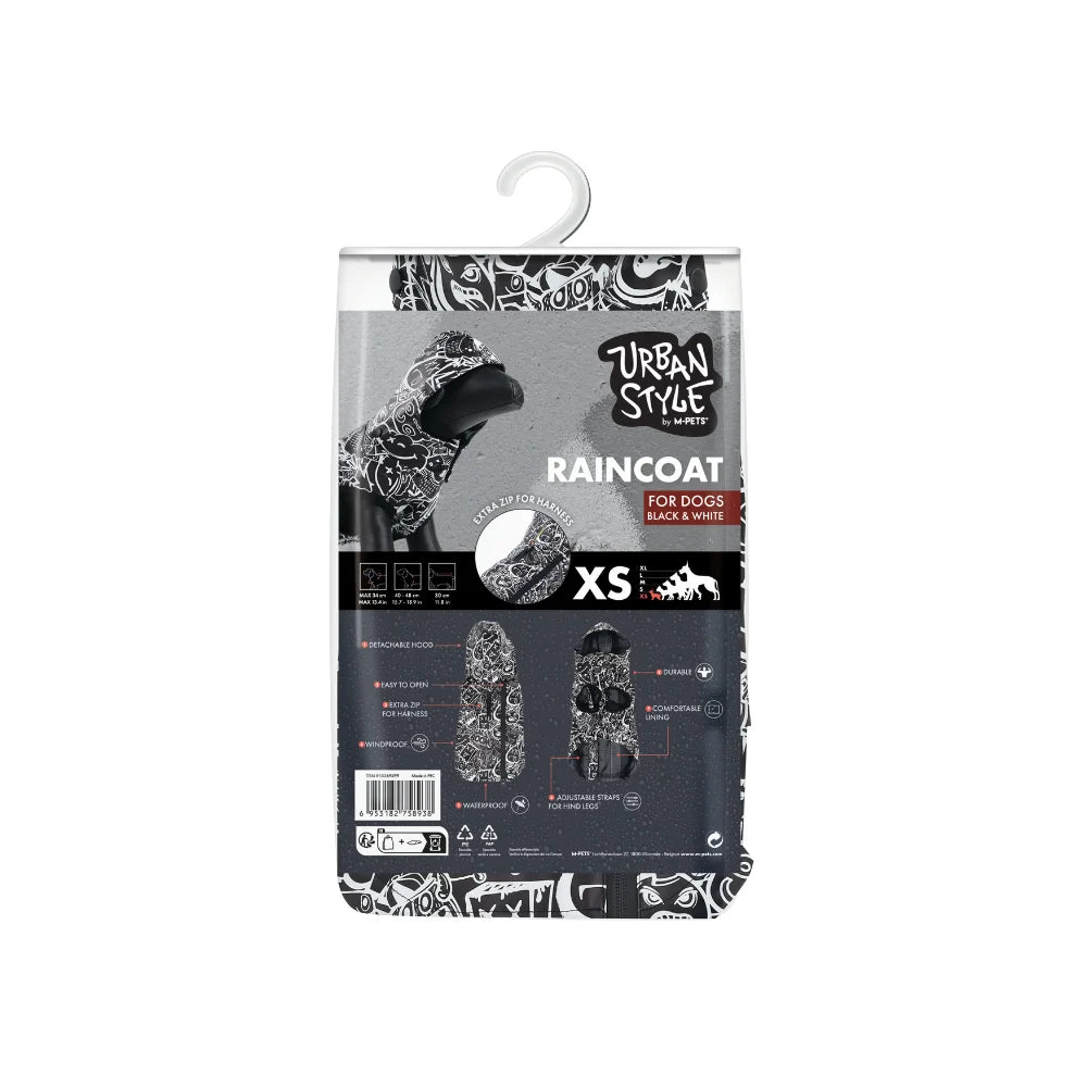 Capa para perro M-Pets Urban Style negro con blanco
