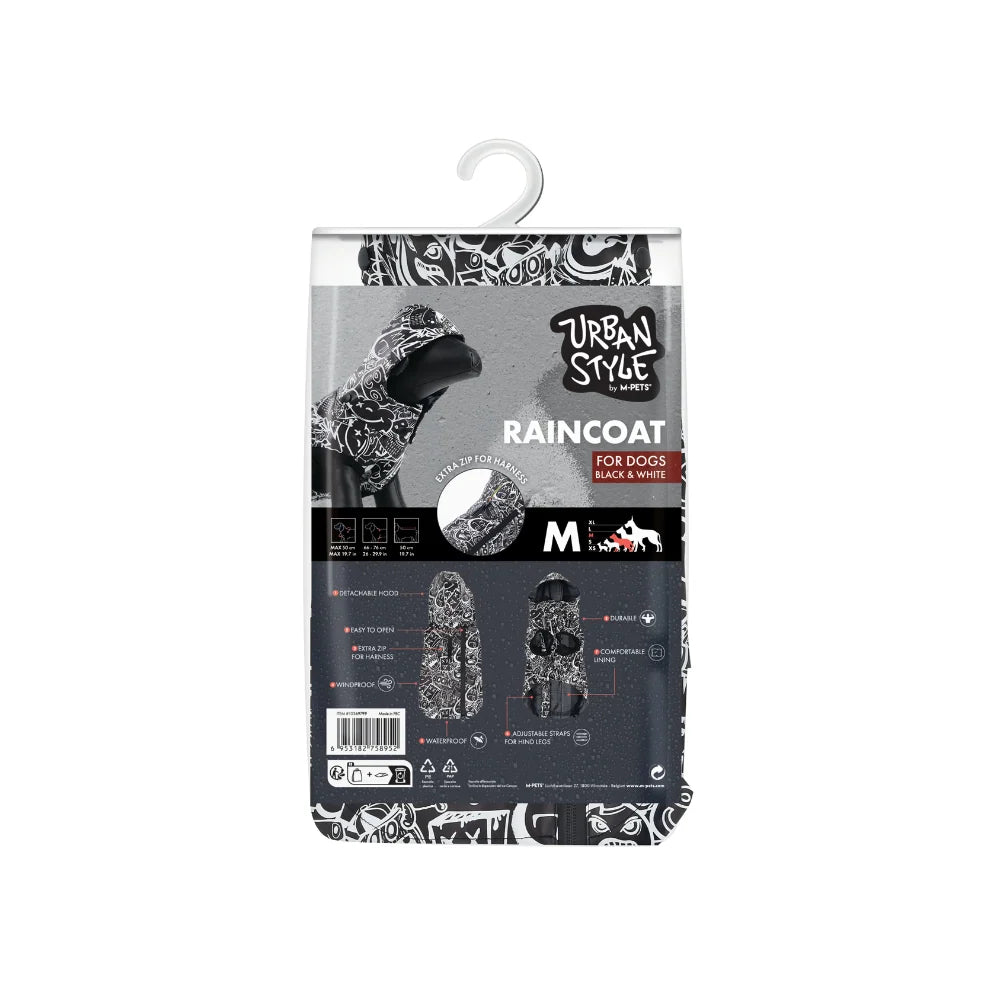 Capa para perro M-Pets Urban Style negro con blanco