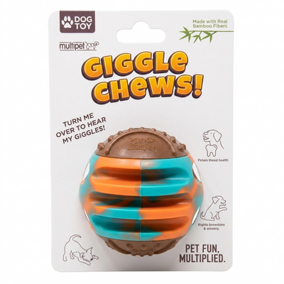 Juguete para perro Multipet Giggle Chew Chime Ball 3.2 plg