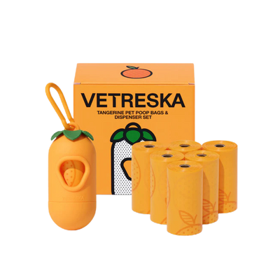 Set Para Desechos Vetreska Tangerine Pet Poop Bags