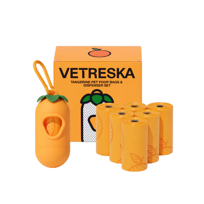Set Para Desechos Vetreska Tangerine Pet Poop Bags