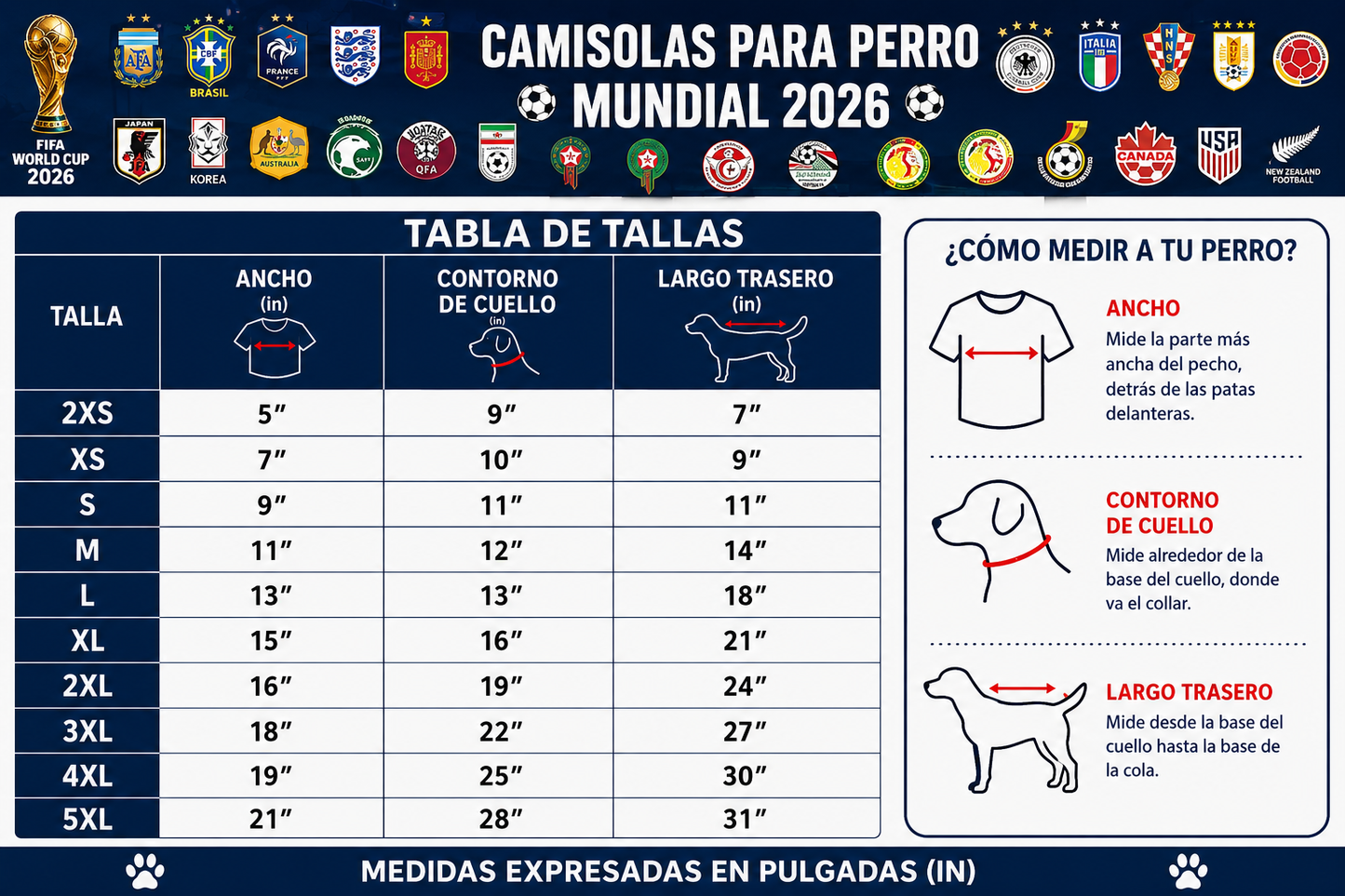 Camisola para Perro Mundial 2026 Alemania