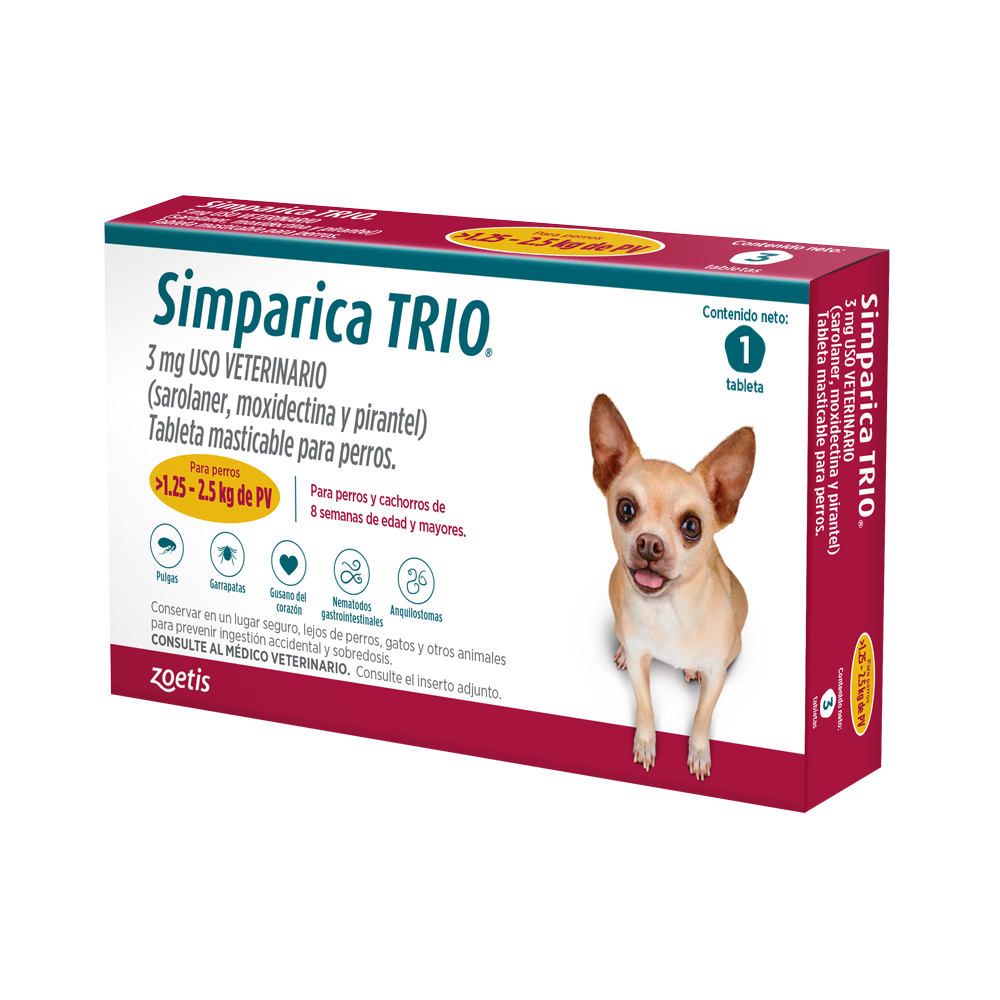 Tableta Masticable Antigulpas Simparica Trio