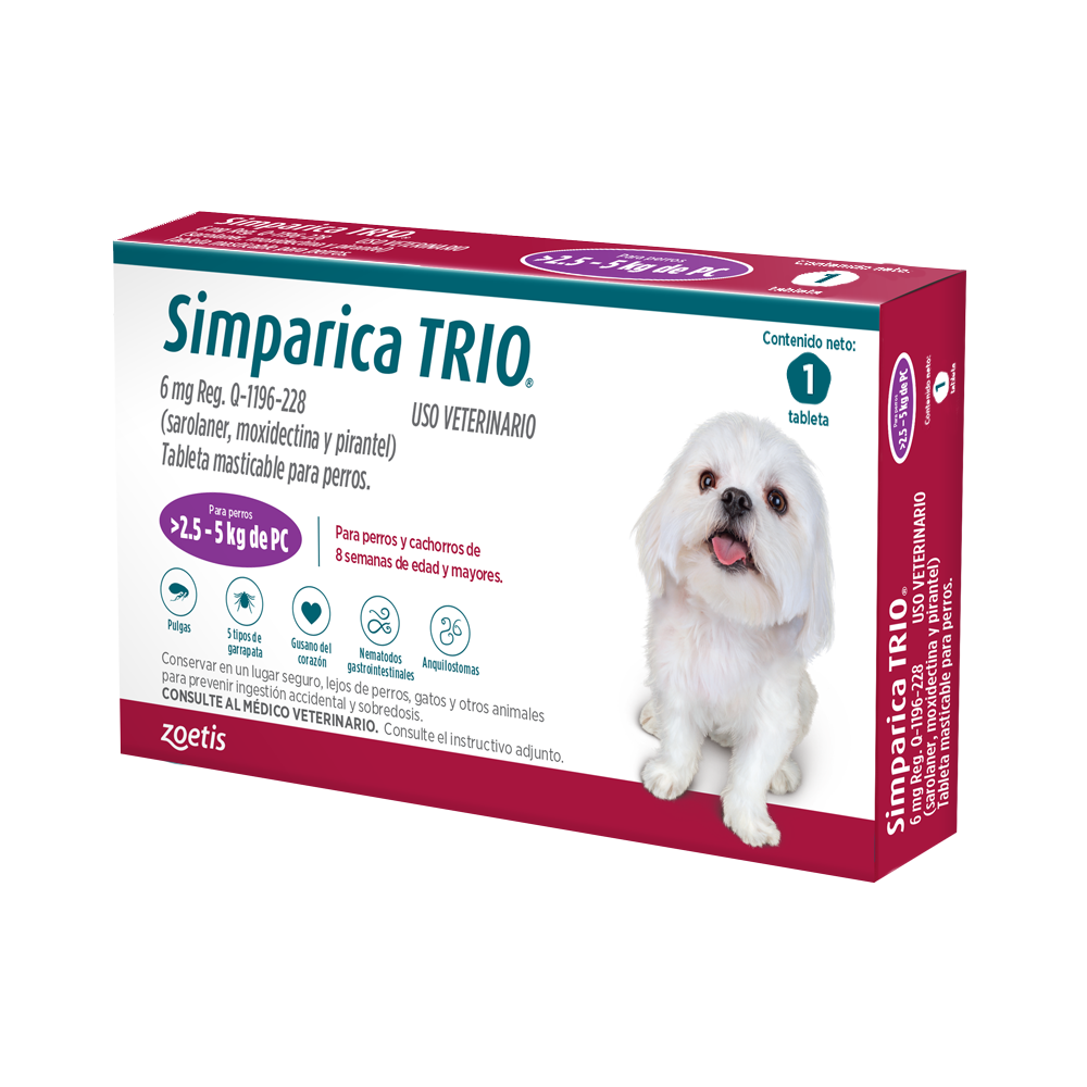 Tableta Masticable Antigulpas Simparica Trio