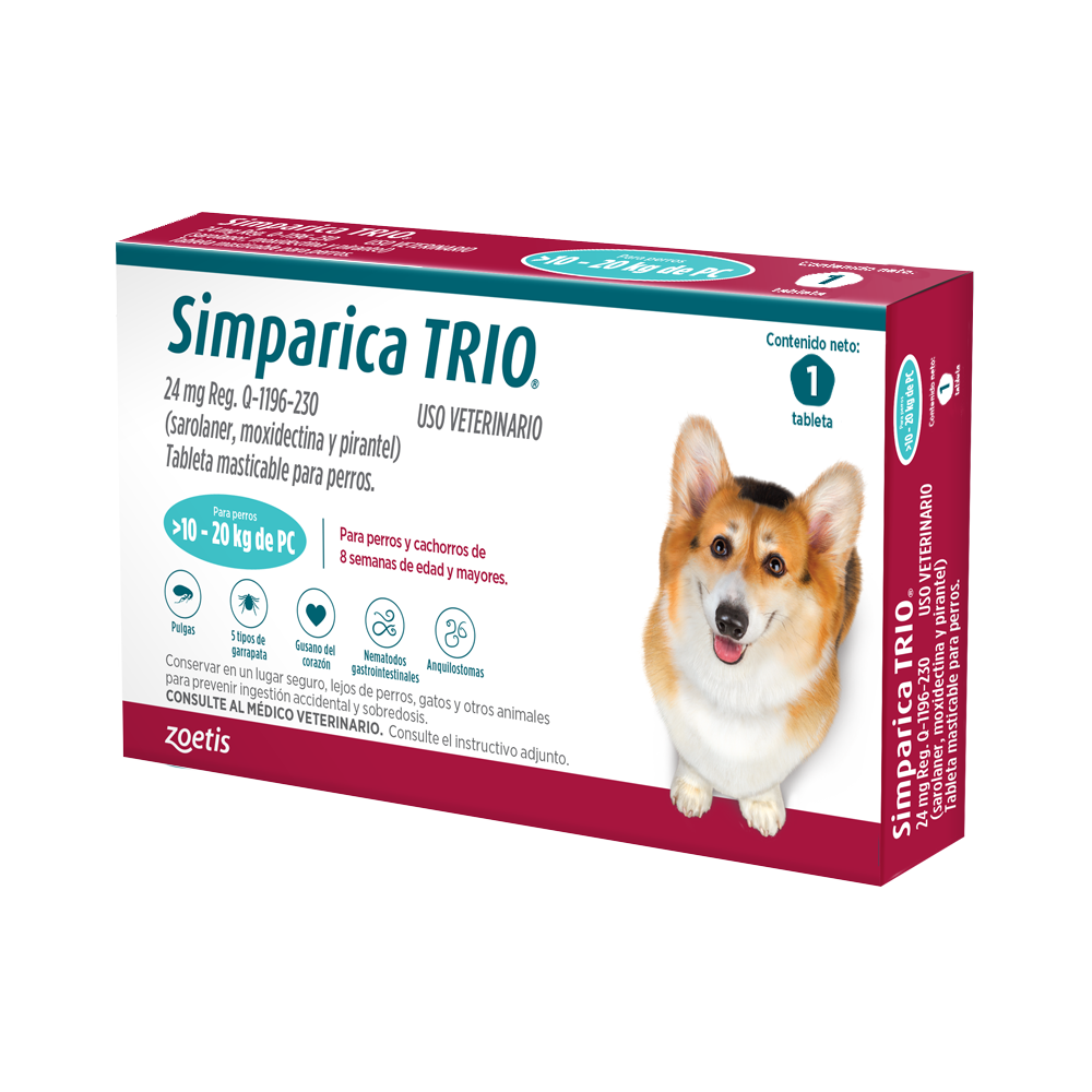Tableta Masticable Antigulpas Simparica Trio