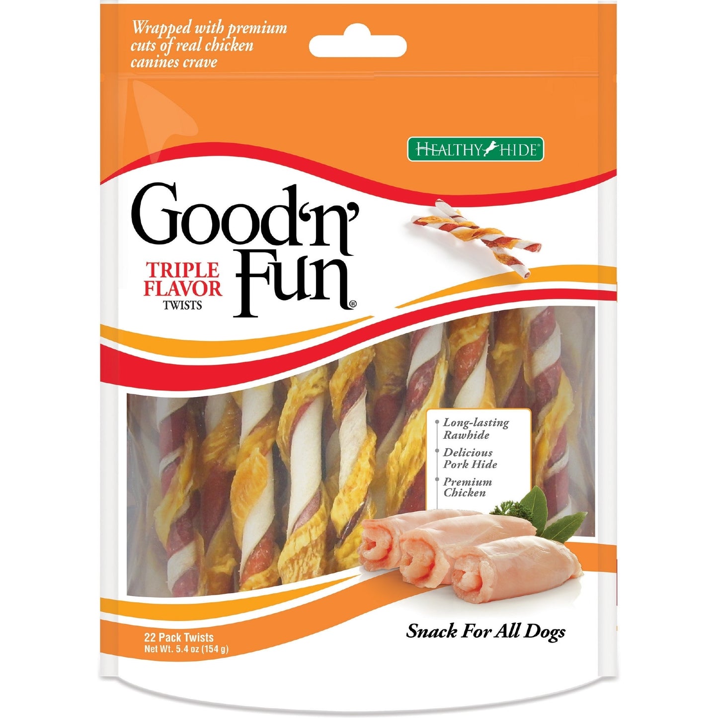 Hueso de Carnaza Good'n'Fun Triple Flavor Twists