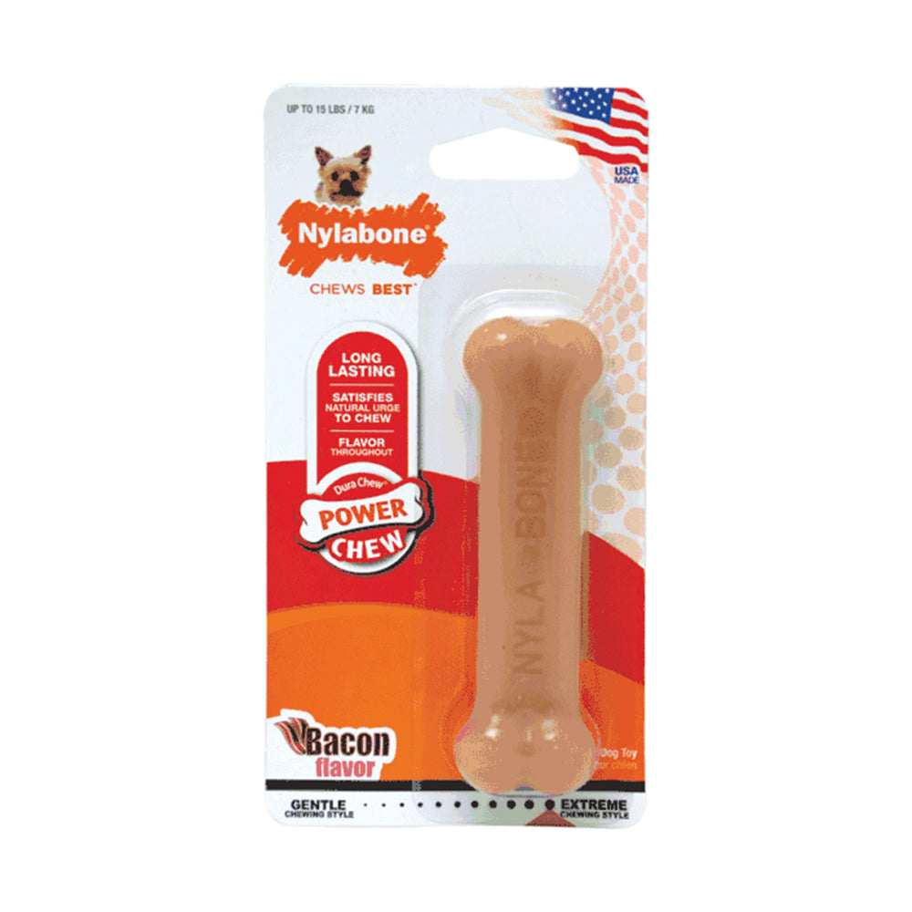 Juguete Nylabone Dura Chew Bone Bacon Flavor