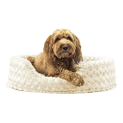 Cama Furhaven Ultra Plush Oval Lounger Cream