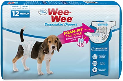 Pañales Paws Wee-Wee Dog Disposables Diapers Medium