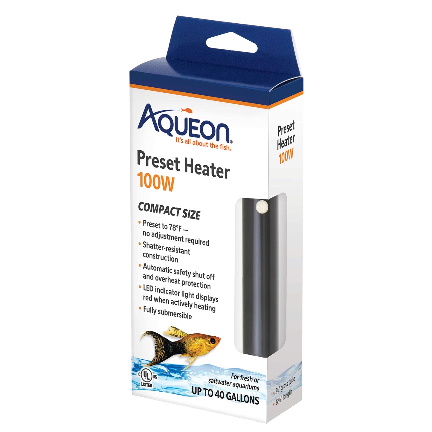 Aqueon Calentador Preestablecido para Pecera 100W